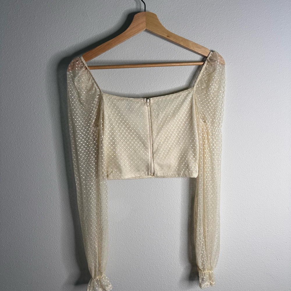 Windsor Cream Sheer Sleeve Blouse - Picture 3 of 4
